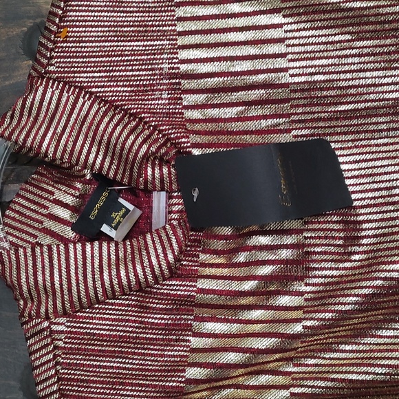 Espresso gold and burgundy extra large sleeveless top - Picture 4 of 6